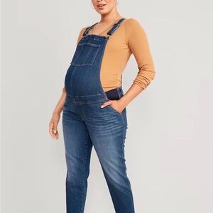 NWT * Old Navy Maternity Side-Panel OG Straight Jean Overalls